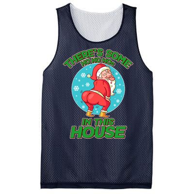 There's Some Ho Ho Hos In This House Twerking Santa Mesh Reversible Basketball Jersey Tank