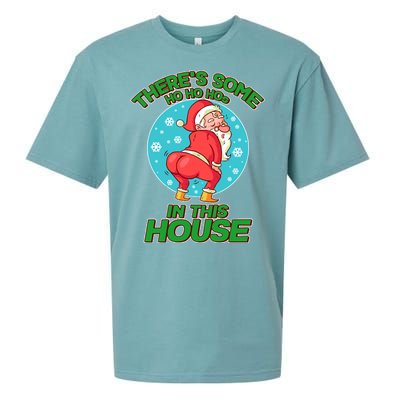 There's Some Ho Ho Hos In This House Twerking Santa Sueded Cloud Jersey T-Shirt