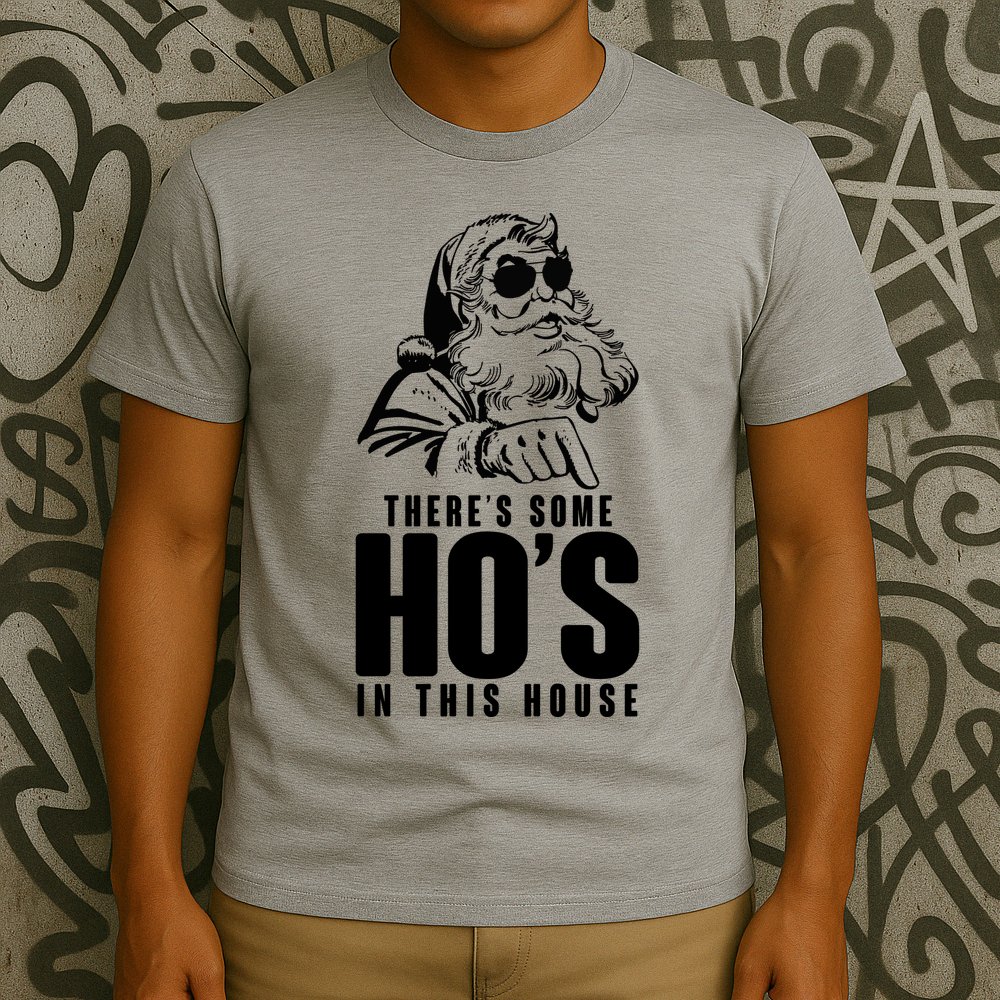 There's Some Ho's In This House Funny Vintage Christmas T-Shirt