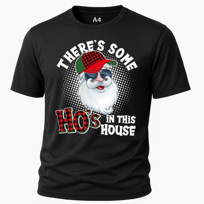There's Some Ho's In This House Plaid Santa Cooling Performance Crew T-Shirt