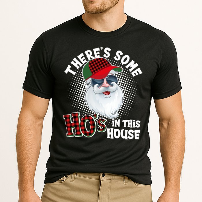 There's Some Ho's In This House Plaid Santa Cooling Performance Crew T-Shirt