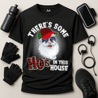 There's Some Ho's In This House Plaid Santa Cooling Performance Crew T-Shirt