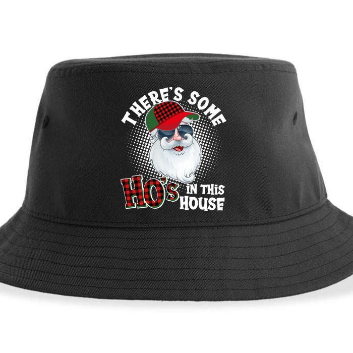 There's Some Ho's In This House Plaid Santa Sustainable Bucket Hat