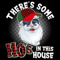 There's Some Ho's In This House Plaid Santa Sustainable Bucket Hat