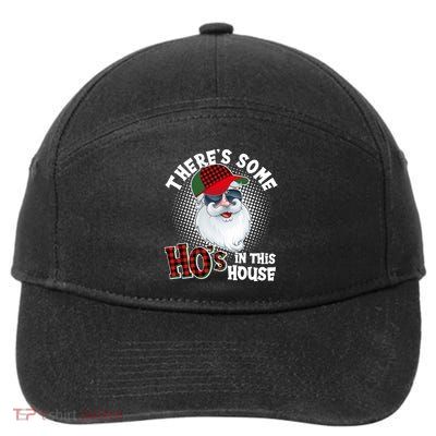 There's Some Ho's In This House Plaid Santa 7-Panel Snapback Hat