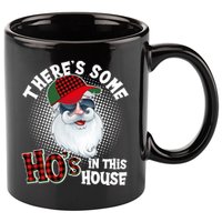 There's Some Ho's In This House Plaid Santa 11oz C Handle Ceramic Mug