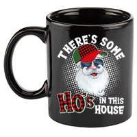 There's Some Ho's In This House Plaid Santa 11oz C Handle Ceramic Mug