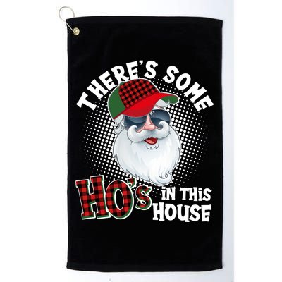 There's Some Ho's In This House Plaid Santa Golf Towel