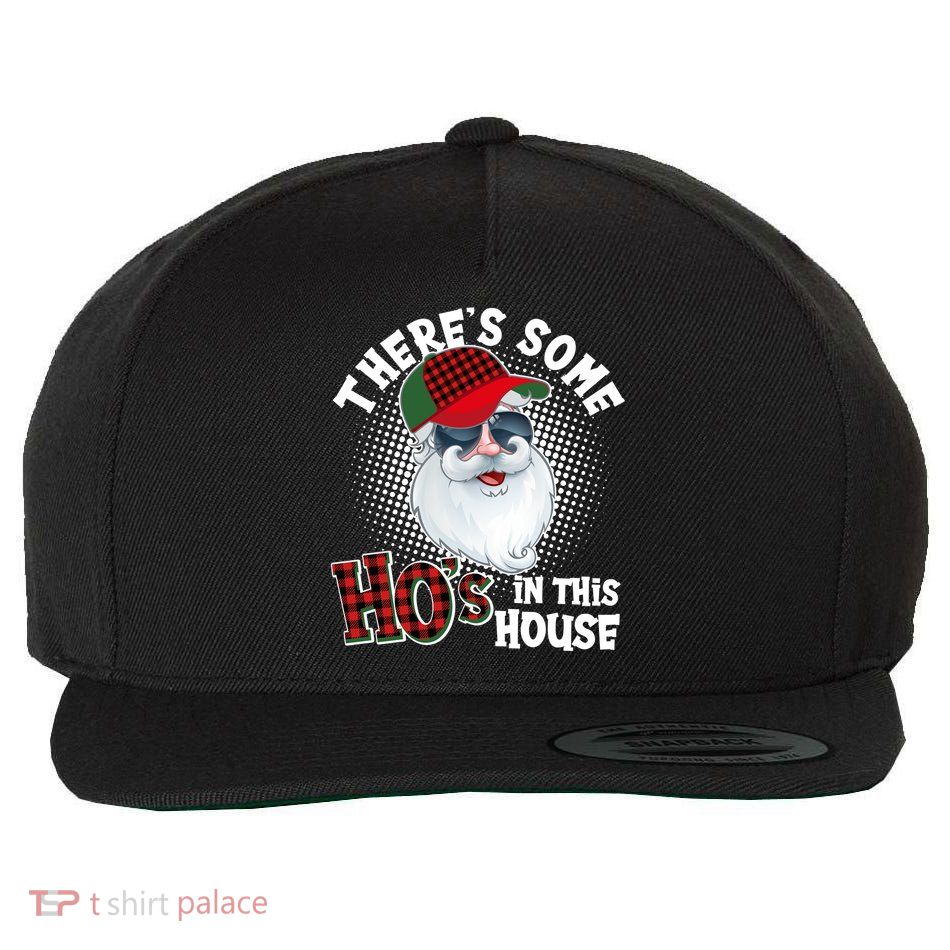 There's Some Ho's In This House Plaid Santa Wool Snapback Cap