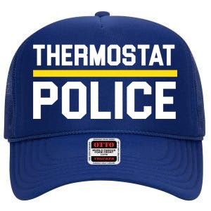 Thermostat Police Logo High Crown Mesh Back Trucker Hat