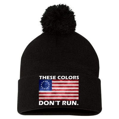 These Colors Don't Run Betsy Ross Flag Pom Pom 12in Knit Beanie