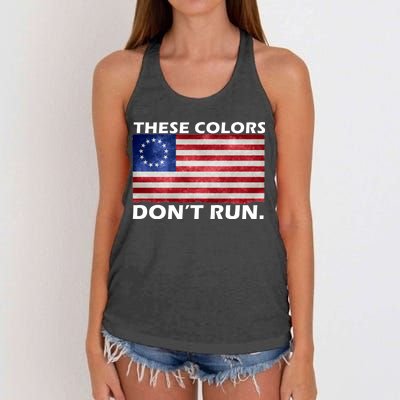 These Colors Don't Run Betsy Ross Flag Women's Knotted Racerback Tank