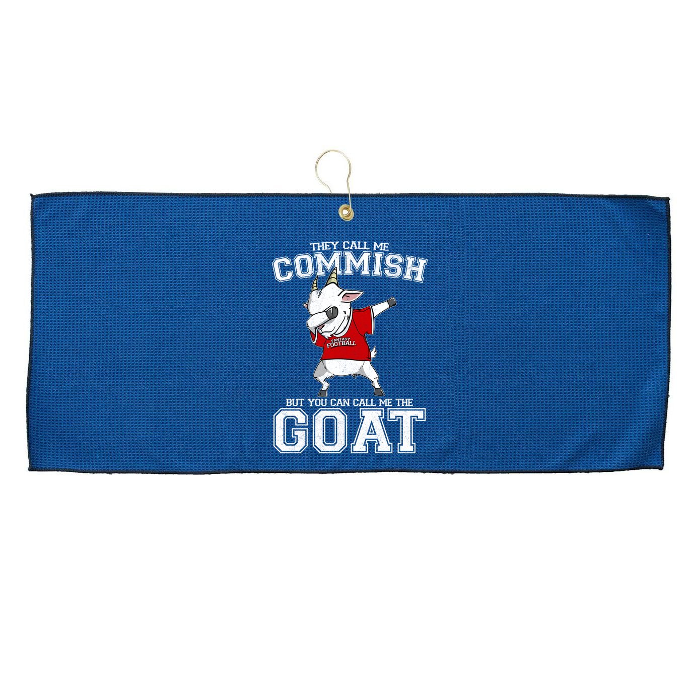 They Call Me Commish GOAT Large Microfiber Waffle Golf Towel