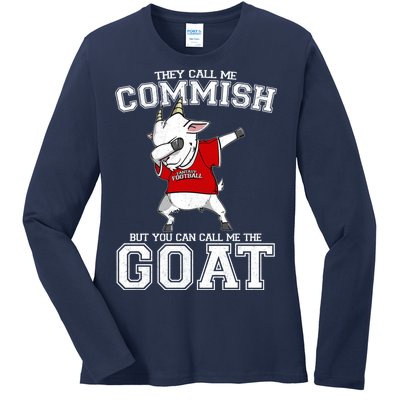 They Call Me Commish GOAT Ladies Long Sleeve Shirt