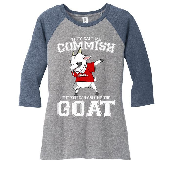 They Call Me Commish GOAT Women's Tri-Blend 3/4-Sleeve Raglan Shirt