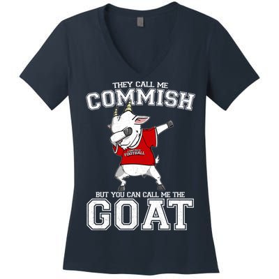 They Call Me Commish GOAT Women's V-Neck T-Shirt