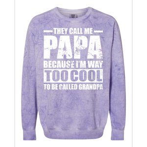 They Call Me Papa Because I'm Too Cool To Be Called Grandpa Colorblast Crewneck Sweatshirt