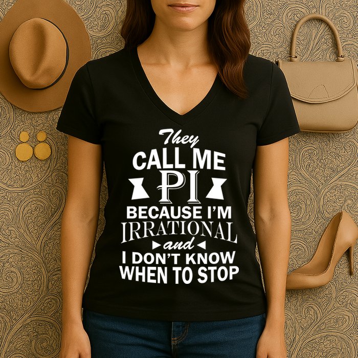 They Call Me PI Because I'm Irrational Women's V-Neck T-Shirt