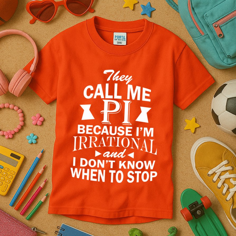They Call Me PI Because I'm Irrational Kids T-Shirt