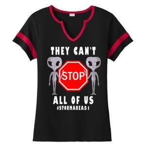 They Can't Stop All Of Us Aliens Storm Area 51 Ladies Halftime Notch Neck Tee