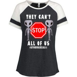 They Can't Stop All Of Us Aliens Storm Area 51 Enza Ladies Jersey Colorblock Tee