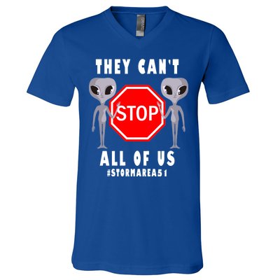 They Can't Stop All Of Us Aliens Storm Area 51 V-Neck T-Shirt