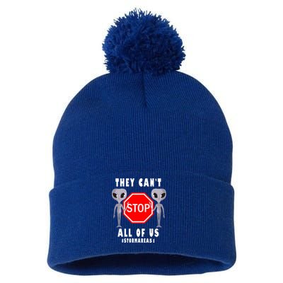 They Can't Stop All Of Us Aliens Storm Area 51 Pom Pom 12in Knit Beanie