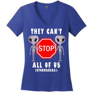 They Can't Stop All Of Us Aliens Storm Area 51 Women's V-Neck T-Shirt