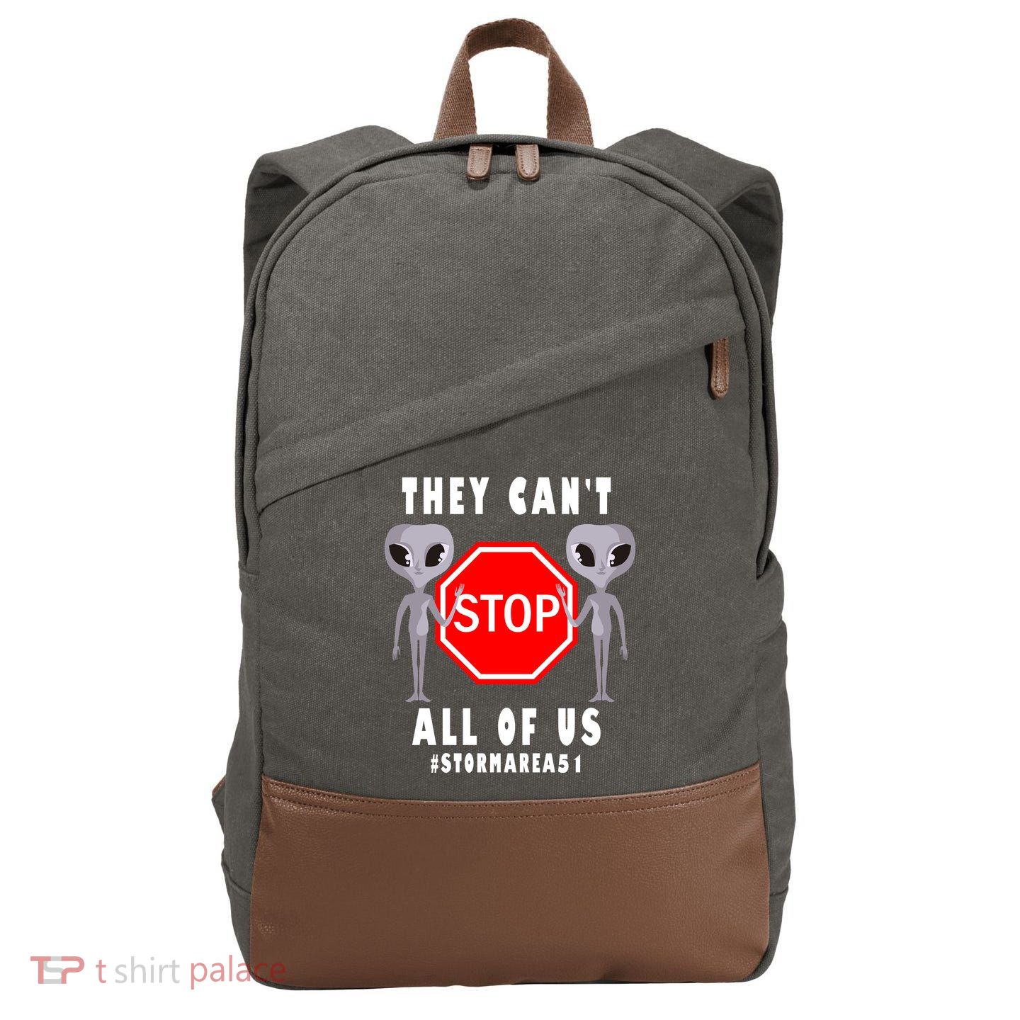 They Can't Stop All Of Us Aliens Storm Area 51 Cotton Canvas Backpack