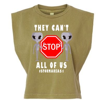 They Can't Stop All Of Us Aliens Storm Area 51 Garment-Dyed Women's Muscle Tee