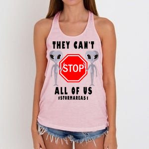 They Can't Stop All Of Us Aliens Storm Area 51 Women's Knotted Racerback Tank