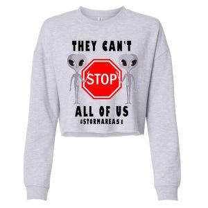 They Can't Stop All Of Us Aliens Storm Area 51 Cropped Pullover Crew