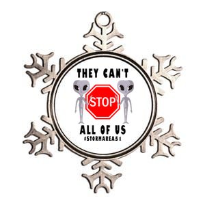 They Can't Stop All Of Us Aliens Storm Area 51 Metallic Star Ornament