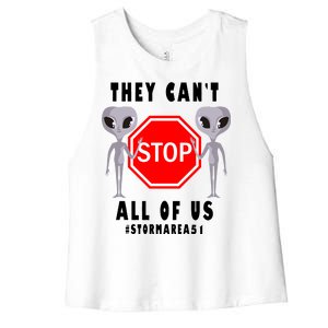 They Can't Stop All Of Us Aliens Storm Area 51 Women's Racerback Cropped Tank