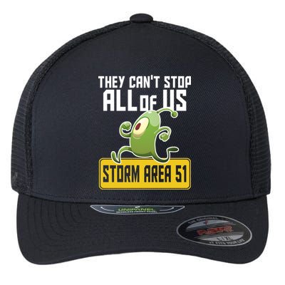 They Can't Stop Us All Storm Area 51 Alien Running Flexfit Unipanel Trucker Cap