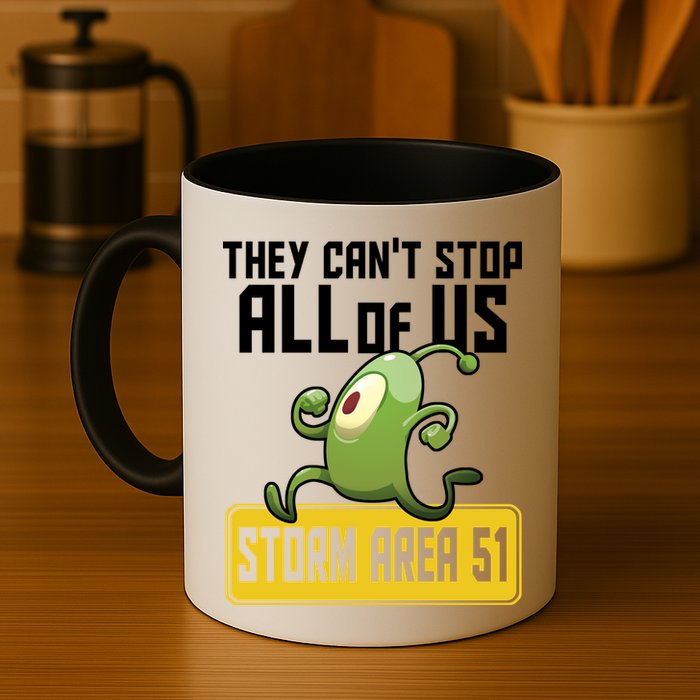They Can't Stop Us All Storm Area 51 Alien Running Mug