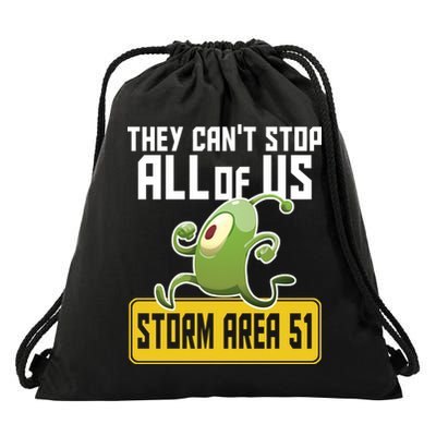 They Can't Stop Us All Storm Area 51 Alien Running Drawstring Bag