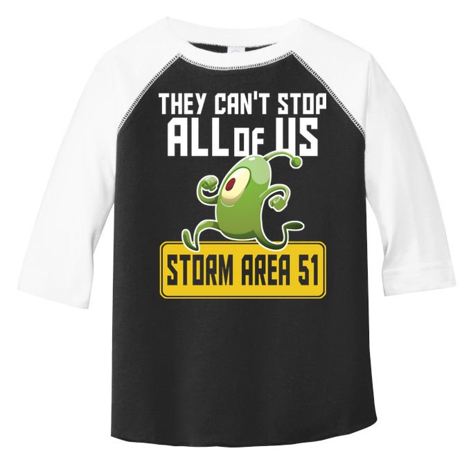 They Can't Stop Us All Storm Area 51 Alien Running Toddler Fine Jersey T-Shirt
