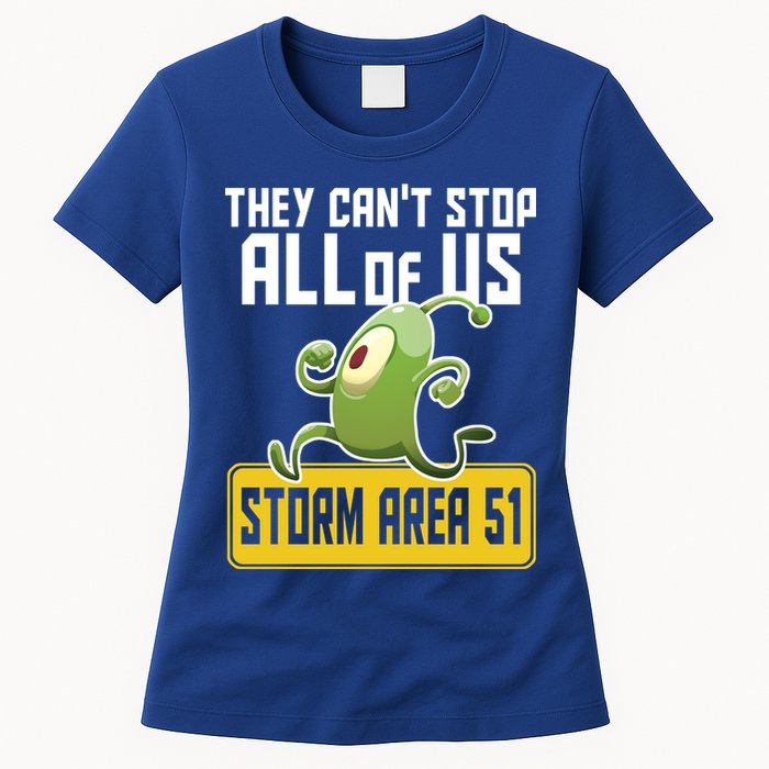 They Can't Stop Us All Storm Area 51 Alien Running Womens T-Shirt