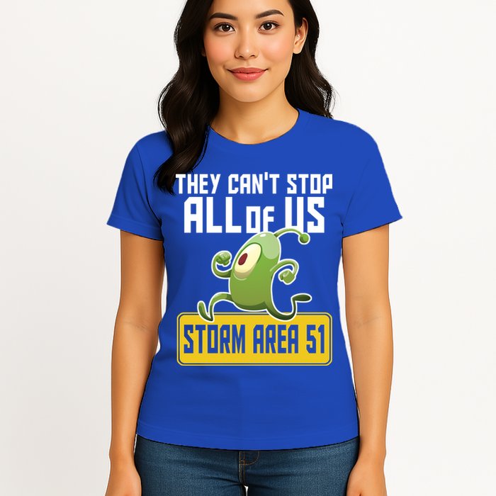 They Can't Stop Us All Storm Area 51 Alien Running Womens T-Shirt