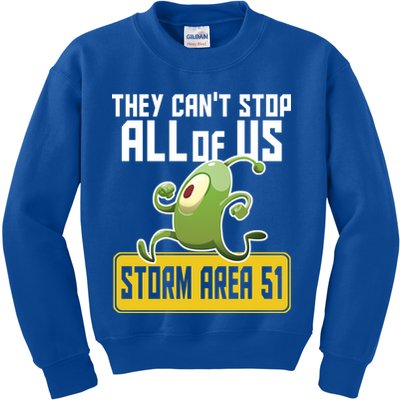 They Can't Stop Us All Storm Area 51 Alien Running Kids Sweatshirt