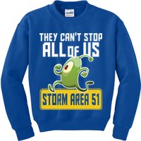 They Can't Stop Us All Storm Area 51 Alien Running Kids Sweatshirt