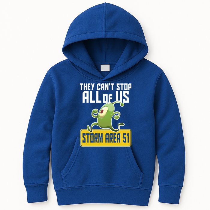 They Can't Stop Us All Storm Area 51 Alien Running Kids Hoodie