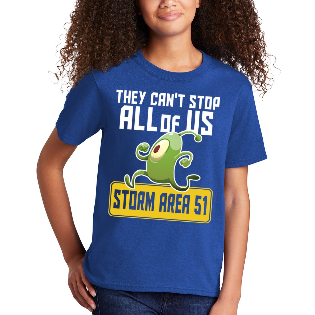 They Can't Stop Us All Storm Area 51 Alien Running Kids T-Shirt