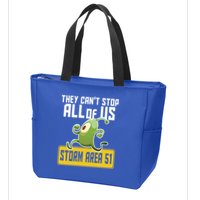 They Can't Stop Us All Storm Area 51 Alien Running Zip Tote Bag