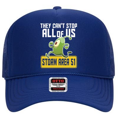 They Can't Stop Us All Storm Area 51 Alien Running High Crown Mesh Back Trucker Hat