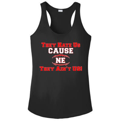 They Hate Us Cause They Aint Us NE New England Football Ladies PosiCharge Competitor Racerback Tank