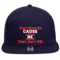 They Hate Us Cause They Aint Us NE New England Football 7 Panel Mesh Trucker Snapback Hat
