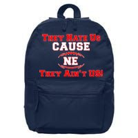 They Hate Us Cause They Aint Us NE New England Football 16 in Basic Backpack