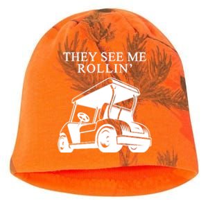 They See Me Rollin Funny Golf Cart Kati - Camo Knit Beanie